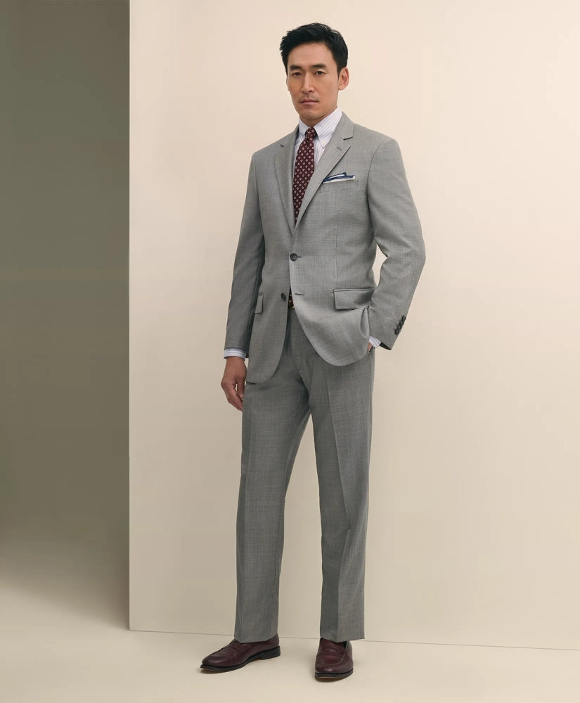 Traditional Fit Wool Sharkskin 1818 Suit | Brooks Brothers