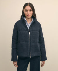 Tweed Short Puffer Jacket | Brooks Brothers