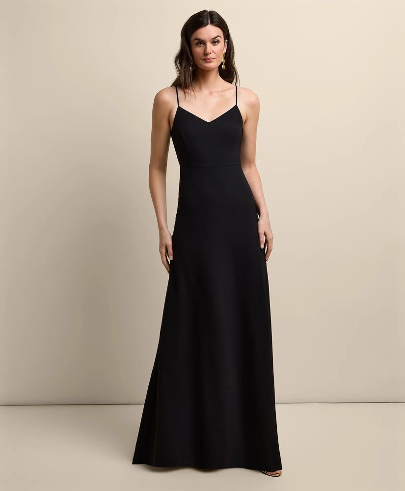 V-Neck Spaghetti Strap Gown | Brooks Brothers