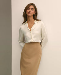 Relaxed Fit Silk Charmeuse Blouse | Brooks Brothers