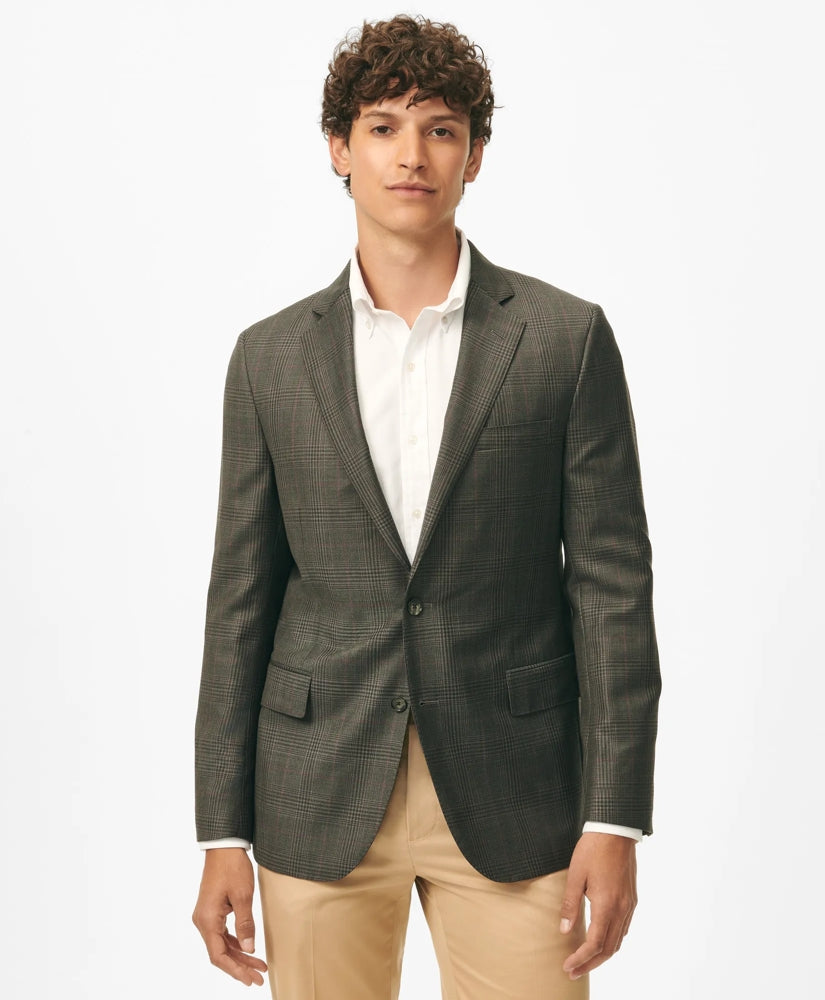 Classic Fit Checked Sport Coat in Wool | Brooks Brothers