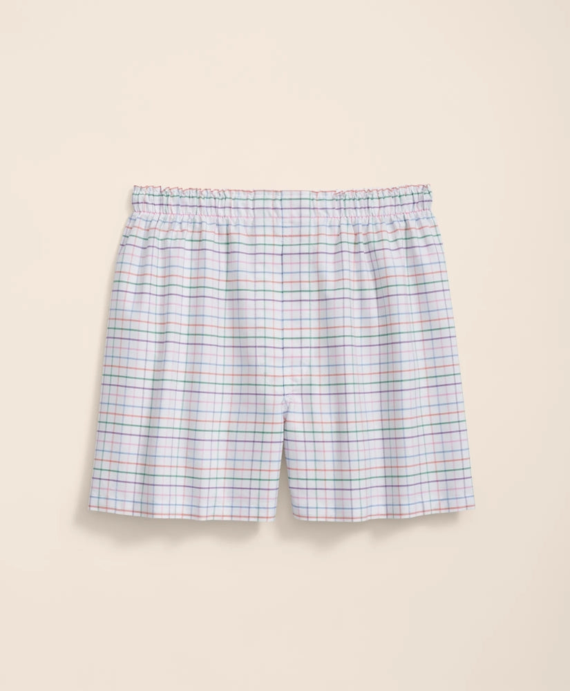 Cotton Broadcloth Tattersall Boxers | Brooks Brothers