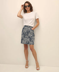 Cotton Blend Floral Jacquard Mini Skirt | Brooks Brothers