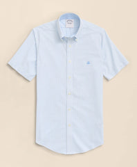 Stretch Non-Iron Oxford Button-Down Collar, Bengal Stripe Short- Sleeve Sport Shirt | Brooks Brothers