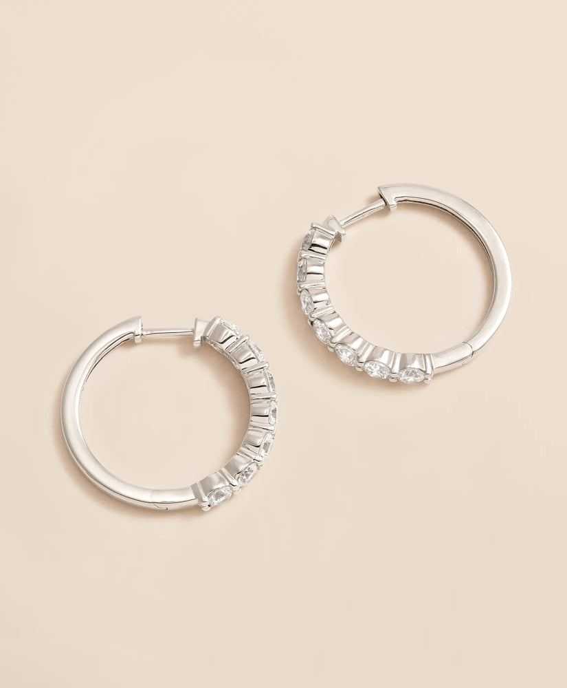 0.5 CT. Lab-Grown Diamond 14k Gold Hoop Earrings | Brooks Brothers