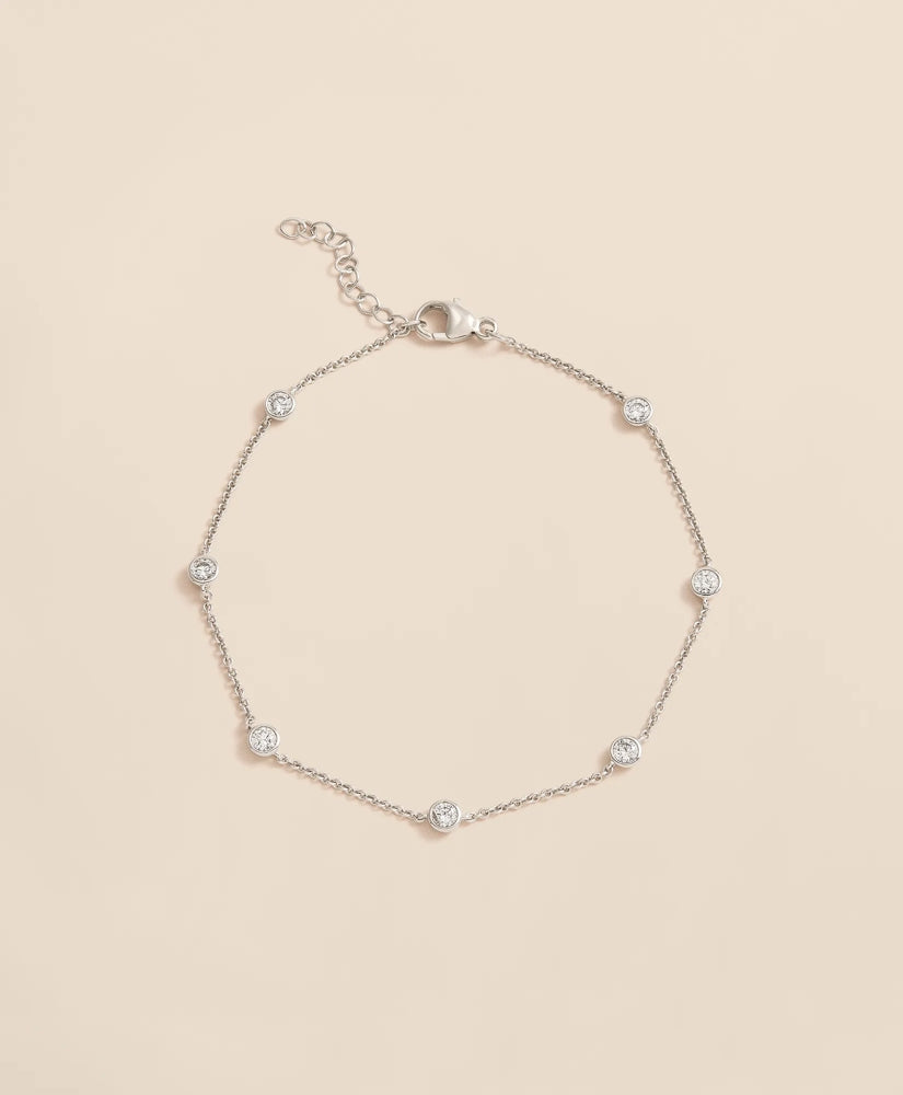 0.5 CT. Lab-Grown Diamond 14k Gold Station Bracelet | Brooks Brothers