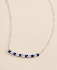 0.63 CT. Lab-Grown Diamond 3mm Sapphire 14k White Gold Necklace | Brooks Brothers