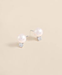 14k White Gold Pearl Stud Earrings | Brooks Brothers