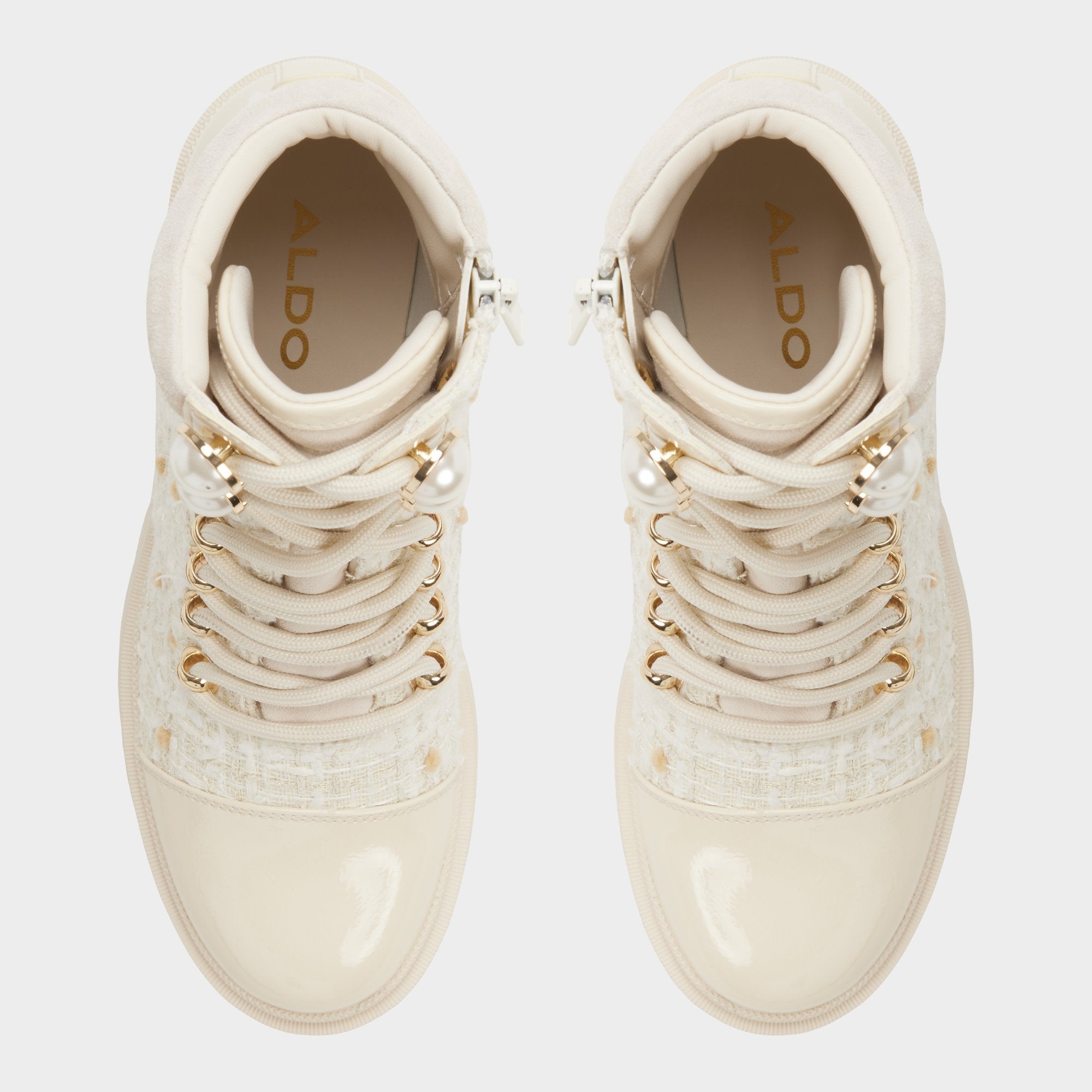 Aldo Mariettia in Other White - Lace-up boot, Lug sole Women