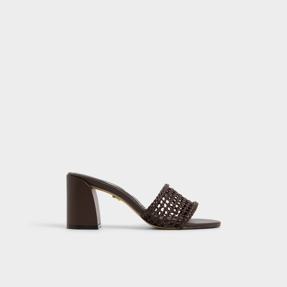 Aldo Beachdate Dark Brown Women's Block heels - Heeled mule, Block heel Women
