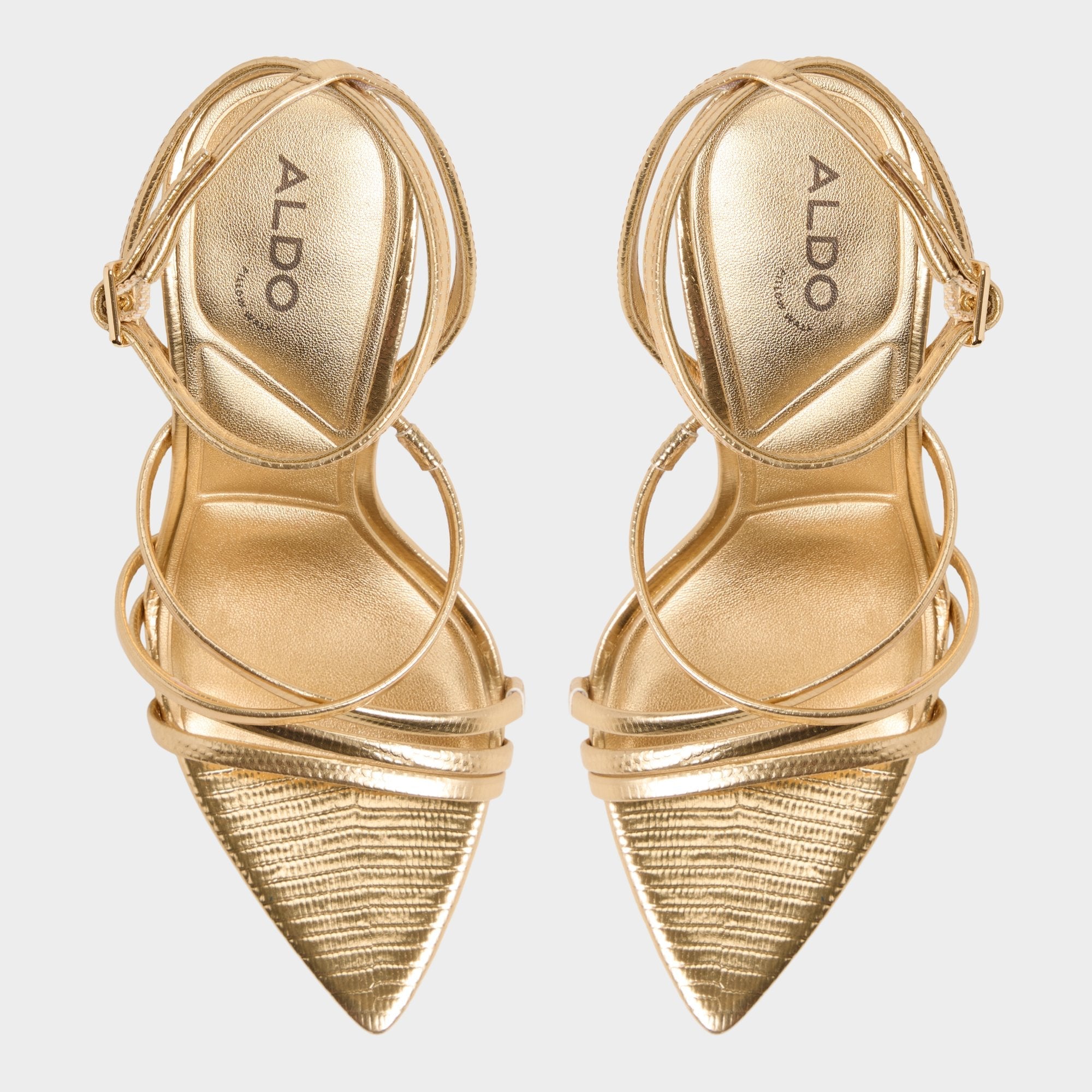 Aldo Solania Gold Women's Heeled sandals - Strappy heeled sandal, Stiletto heel Women
