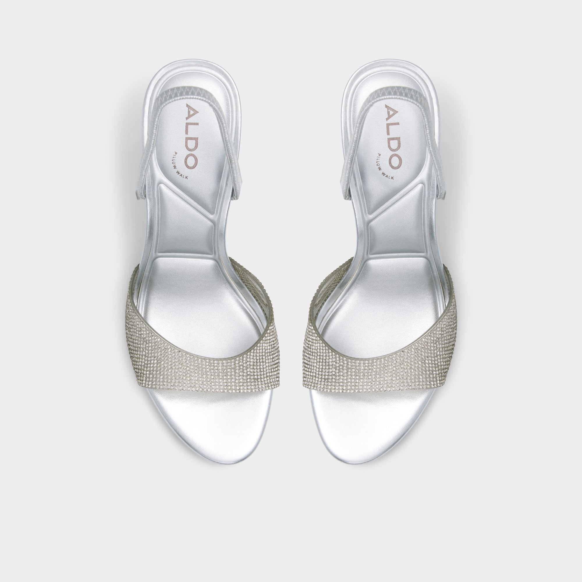 Aldo Aitana in Silver - Strappy heeled sandal, Stiletto heel Women