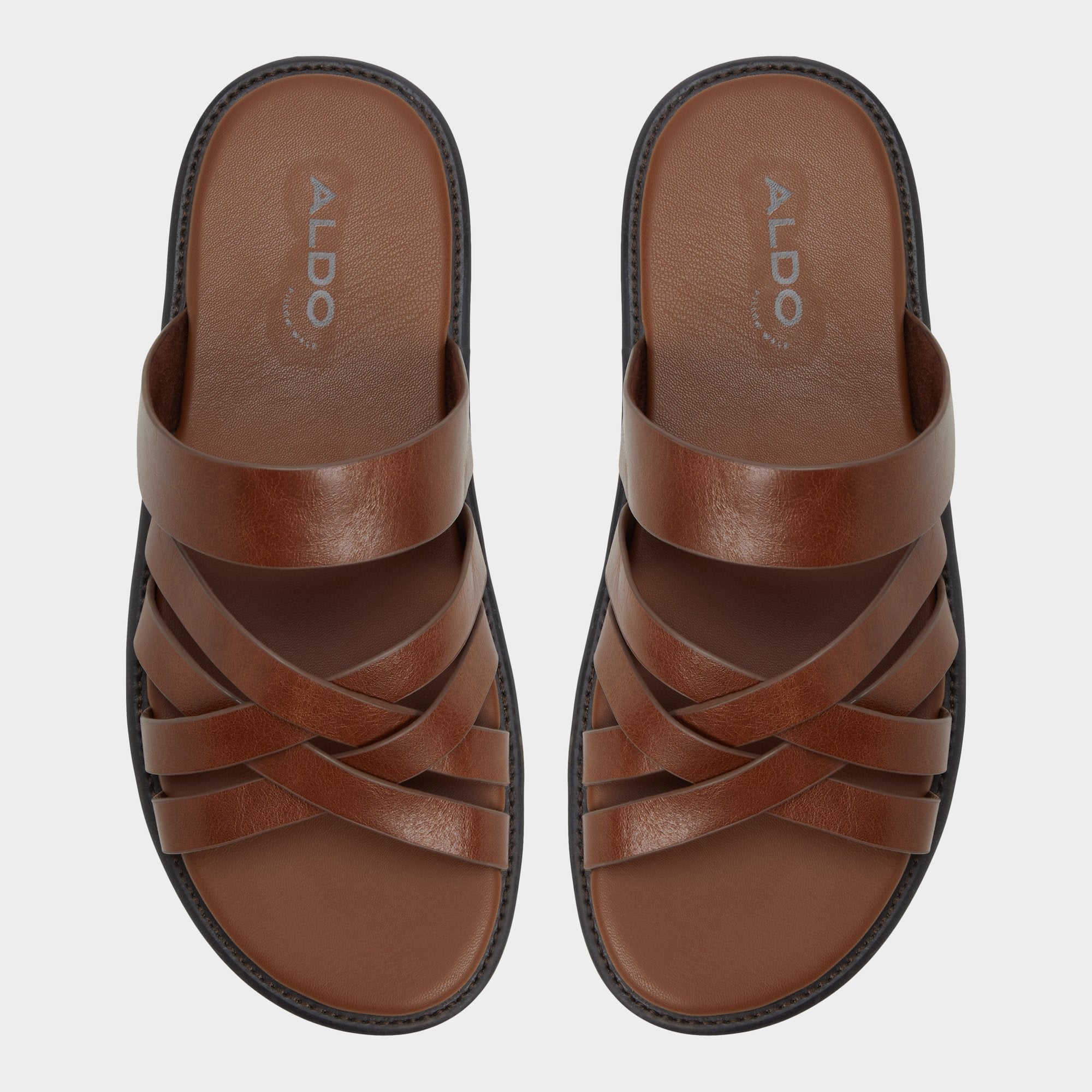 Aldo Haniff Cognac Men's Sandals & Slides - Strappy flat sandal Men
