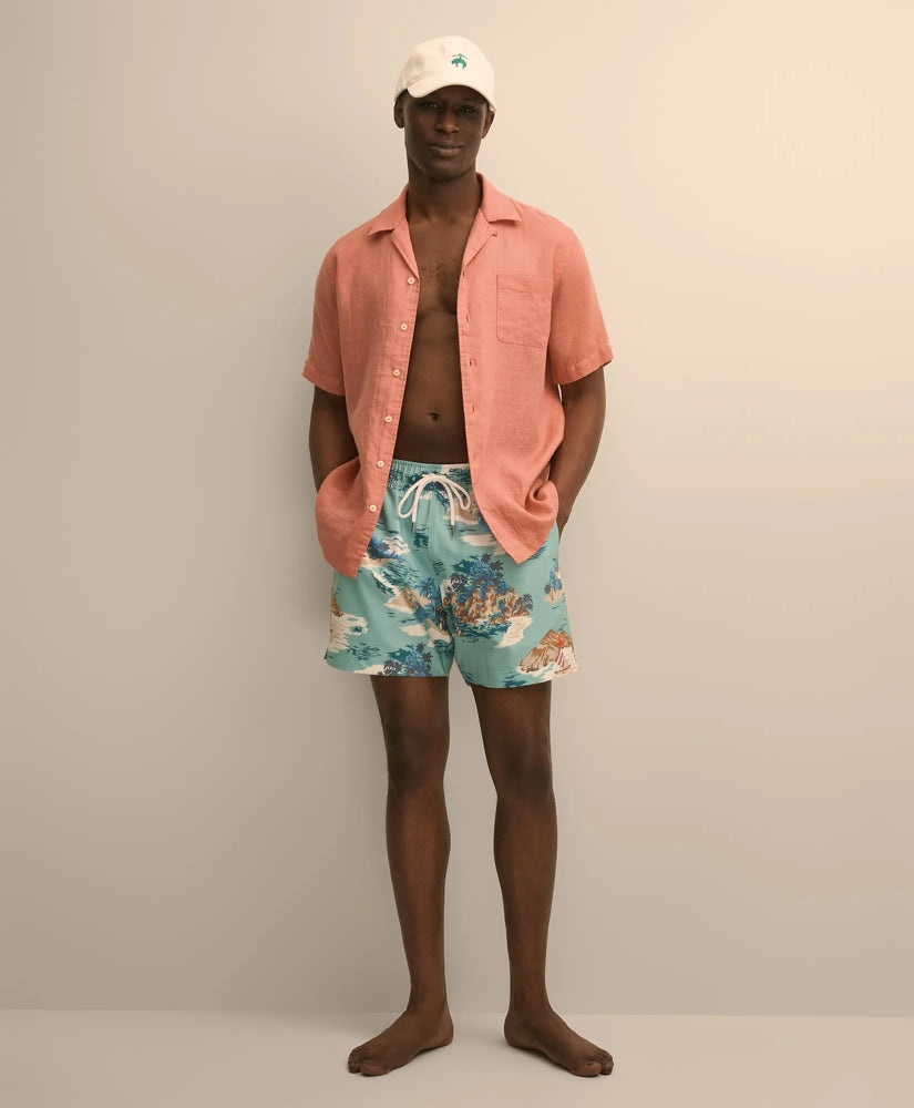 5" Montauk Island-Print Swim Trunks | Brooks Brothers