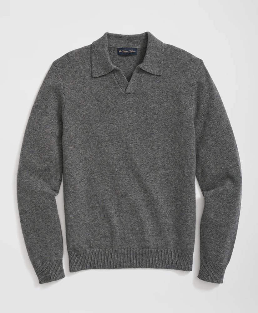 3-Ply Cashmere Jonny Collar Polo Sweater | Brooks Brothers
