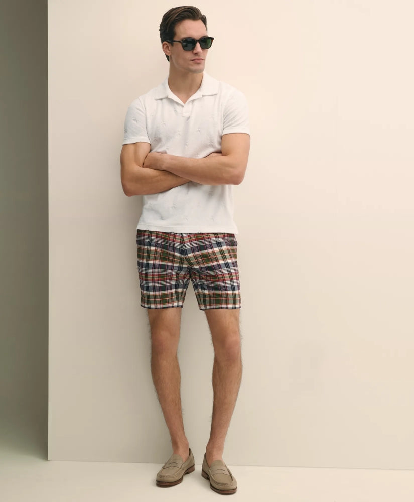 7" Cotton Madras Shorts | Brooks Brothers