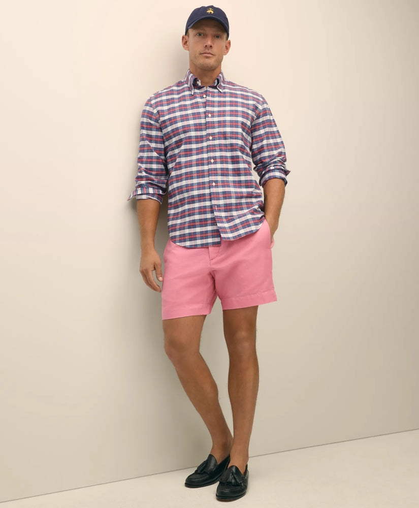 7" Linen Cotton Shorts | Brooks Brothers