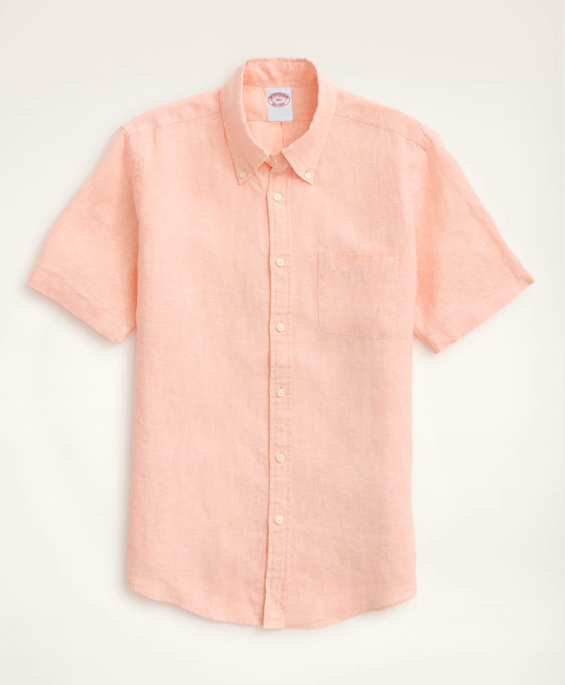 Big & Tall Sport Shirt,  Short-Sleeve Irish Linen | Brooks Brothers