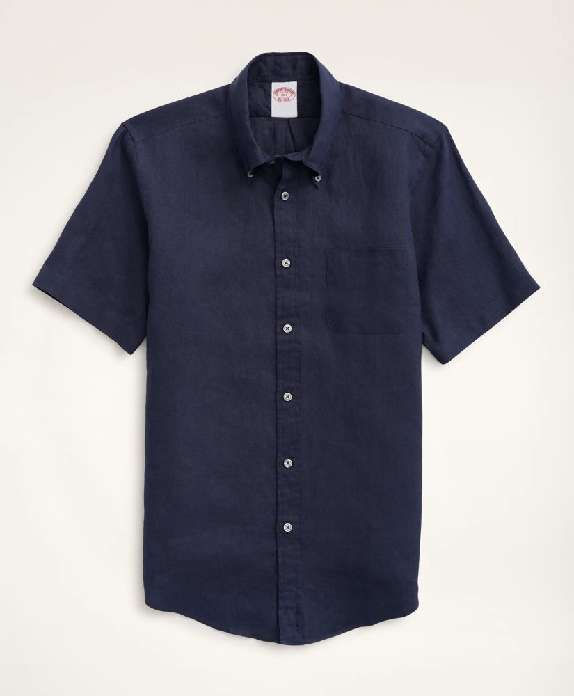Big & Tall Sport Shirt,  Short-Sleeve Irish Linen | Brooks Brothers