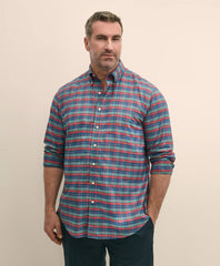 Big & Tall Stretch Cotton Non-Iron Oxford Polo Button Down Collar, Tartan Shirt | Brooks Brothers