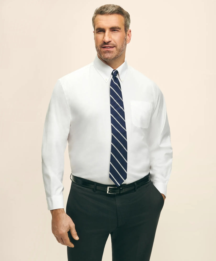 Big & Tall Stretch Dress Shirt, Non-Iron Pinpoint Button-Down Collar | Brooks Brothers