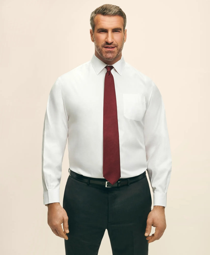 Big & Tall Stretch Dress Shirt, Non-Iron Pinpoint Spread Collar | Brooks Brothers
