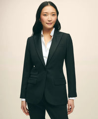 Black Fleece Peak Lapel Dinner Jacket in Merino Wool-Silk Faille | Brooks Brothers