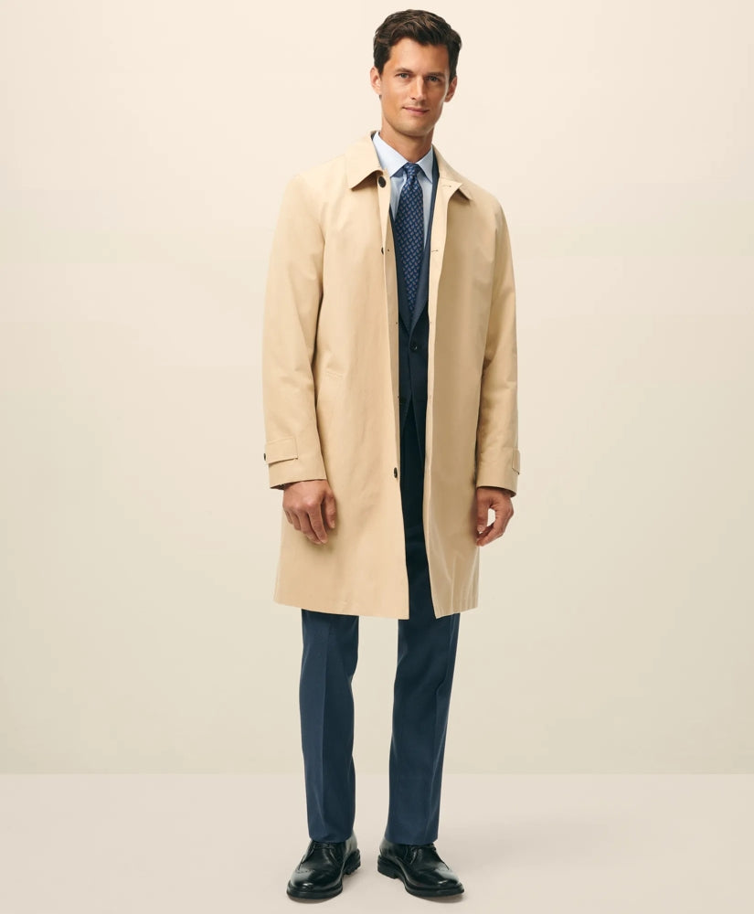 Bonded Cotton Top Coat with Removable Liner in Black Watch | Brooks Brothers