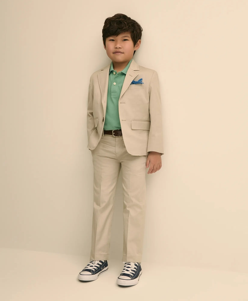 Boys Junior Stretch Cotton Suit Pants | Brooks Brothers