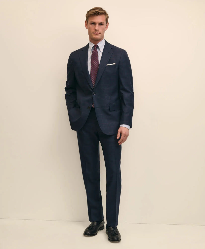 Brooks Brothers Explorer Collection Classic Fit Wool Overcheck Suit Pants | Brooks Brothers