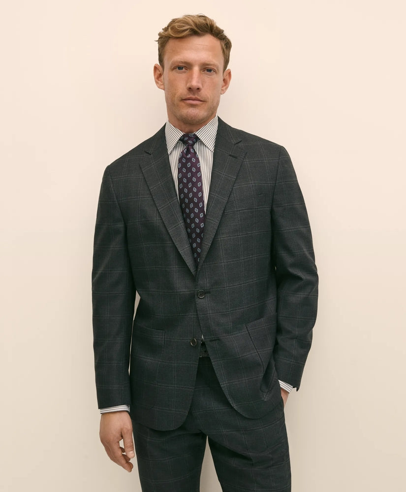 Brooks Brothers Explorer Collection Classic Fit Wool Windowpane Suit Jacket | Brooks Brothers