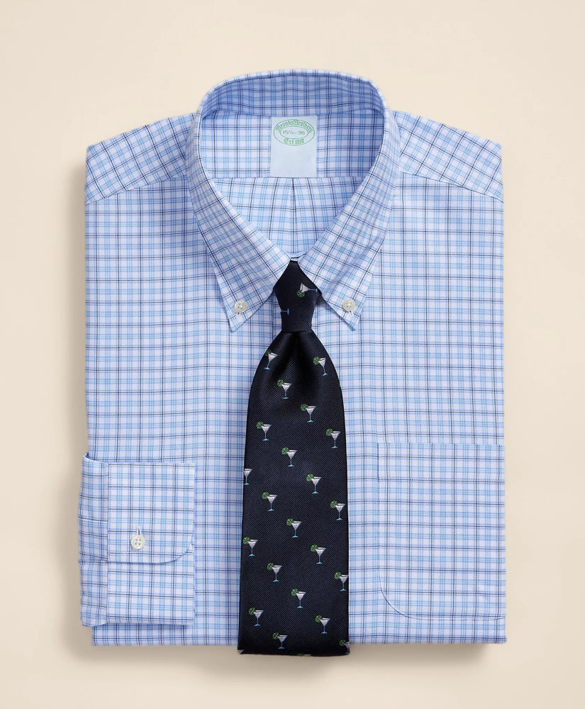 Brooks Brothers Explorer Collection Non-Iron Twill Button-Down Collar, Check Dress Shirt | Brooks Brothers