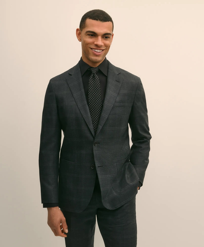 Brooks Brothers Explorer Collection Slim Fit Wool Windowpane Suit Jacket | Brooks Brothers