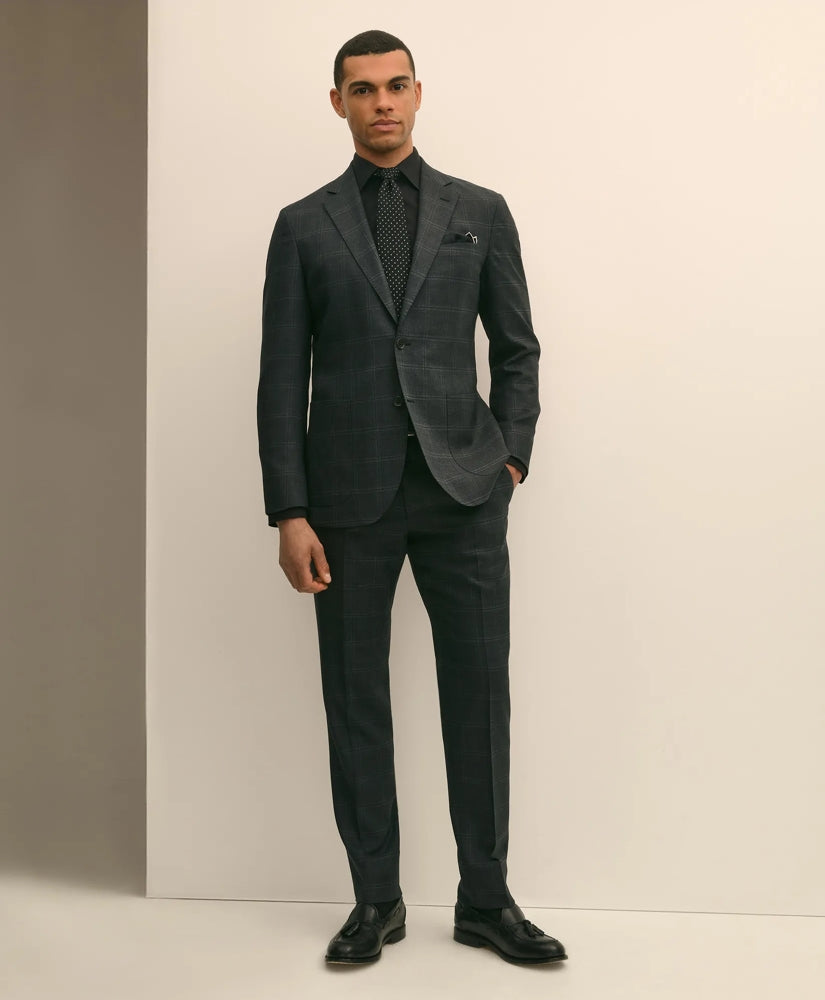 Brooks Brothers Explorer Collection Slim Fit Wool Windowpane Suit Pants | Brooks Brothers