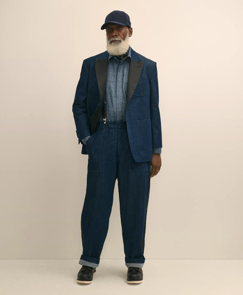 Brooks Brothers X Engineered Garments Cotton Denim Oversized Dinner Jacket | Brooks Brothers