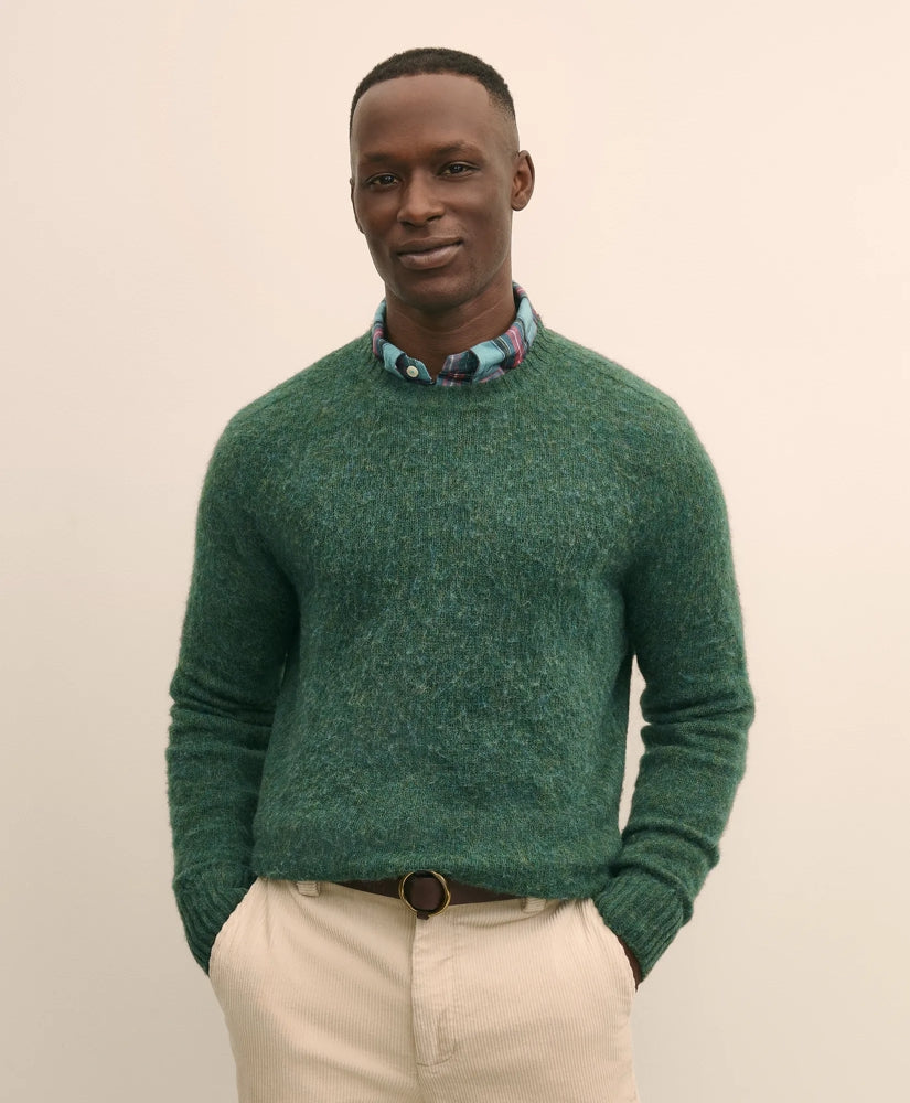 Brushed Wool Crewneck Sweater | Brooks Brothers