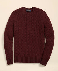 Cable Crewneck Sweater in Shetland Wool | Brooks Brothers