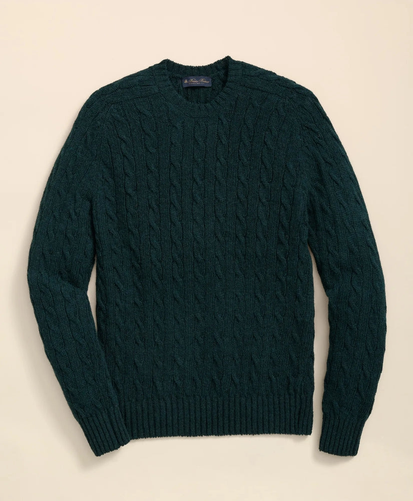 Cable Crewneck Sweater in Shetland Wool | Brooks Brothers