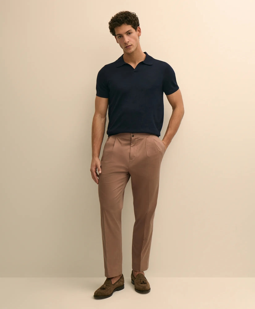Classic Fit Cotton Blend Side-Tab Dress Pants | Brooks Brothers