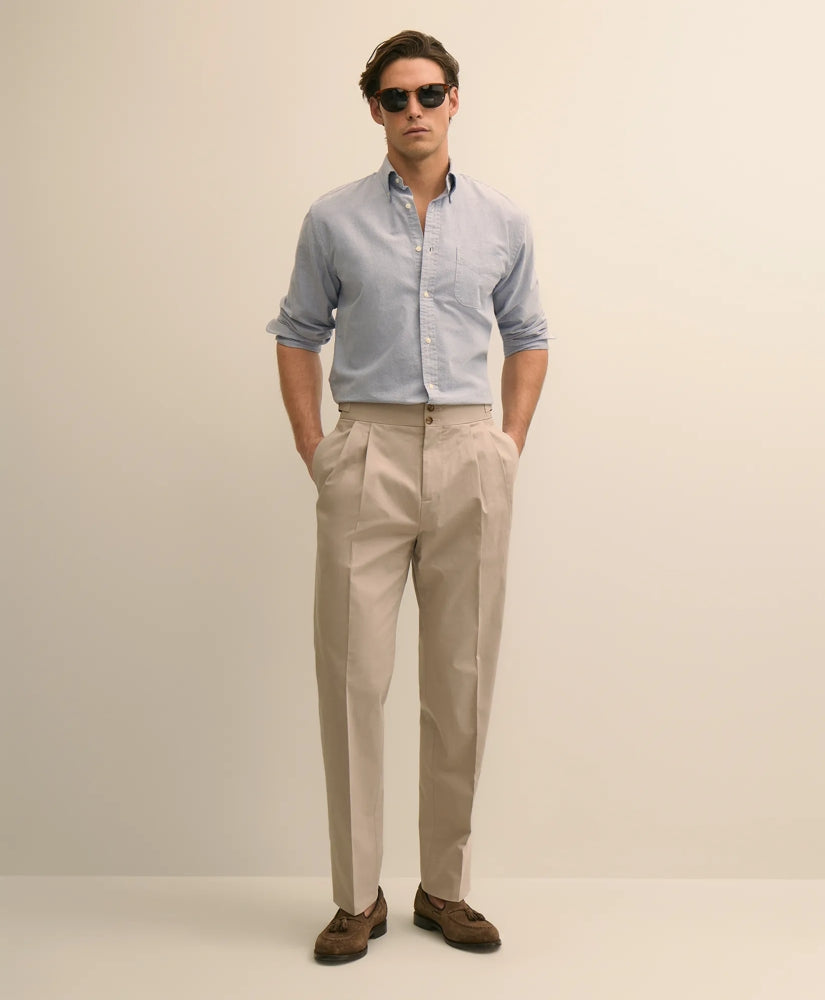 Classic Fit Cotton Blend Side-Tab Dress Pants | Brooks Brothers