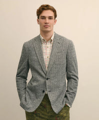 Classic Fit Herringbone Knit Sport Coat in Wool-Cotton | Brooks Brothers