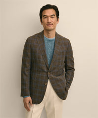 Classic Fit Linen-Cotton-Wool Hopsack Windowpane Sport Coat | Brooks Brothers