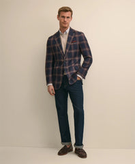 Classic Fit Linen-Silk-Cotton Check 1818 Sport Coat | Brooks Brothers