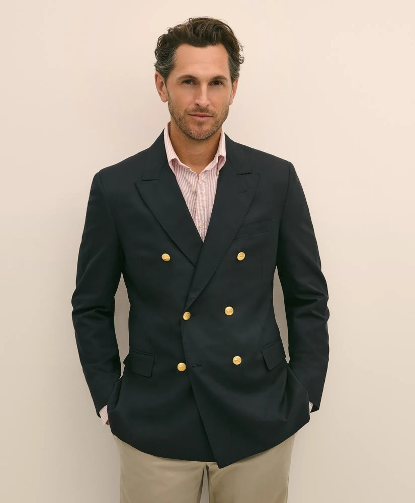 Classic Fit Stretch Wool Double-Breasted 1818 Blazer | Brooks Brothers