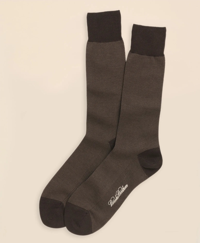 Cotton Bird's Eye Crew Socks | Brooks Brothers