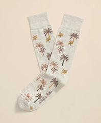 Cotton Blend Palm-Tree Motif Socks | Brooks Brothers