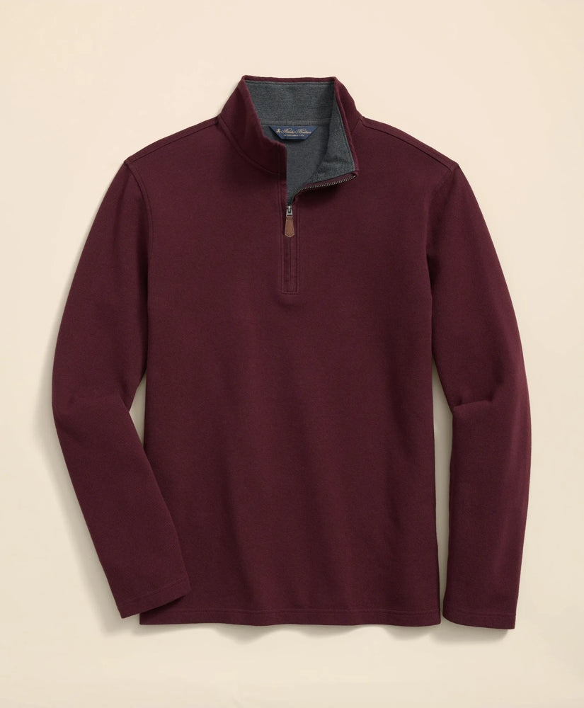 Cotton Blend Pique Quarter-Zip | Brooks Brothers