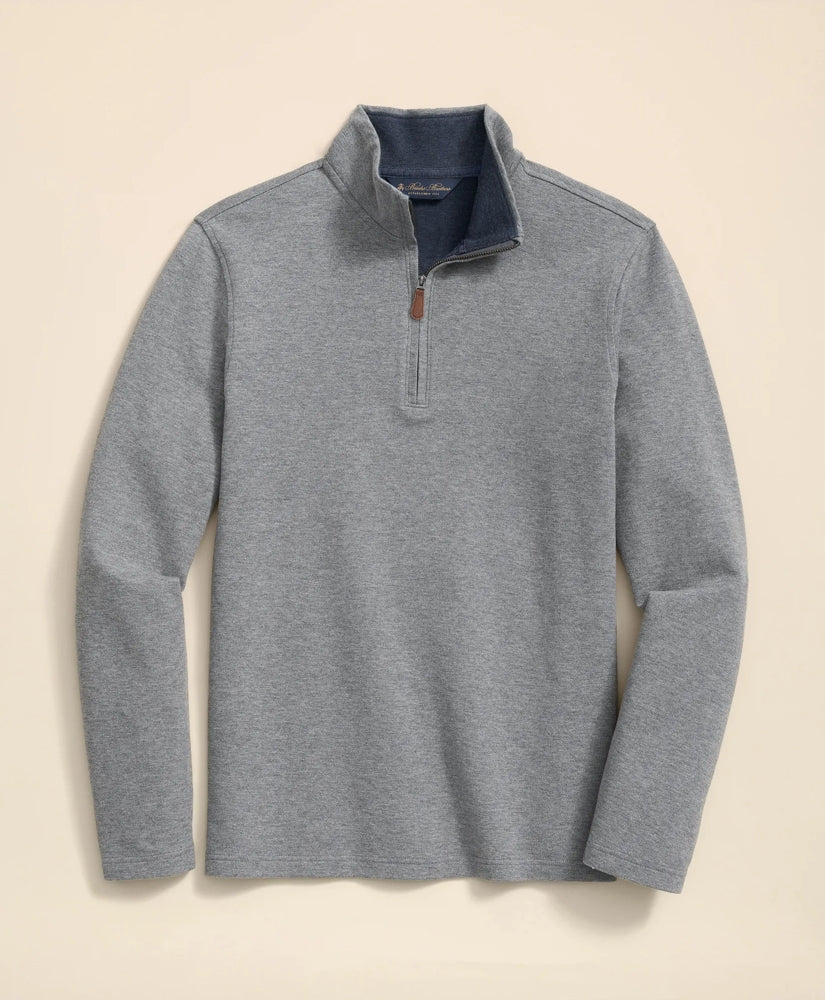 Cotton Blend Pique Quarter-Zip | Brooks Brothers