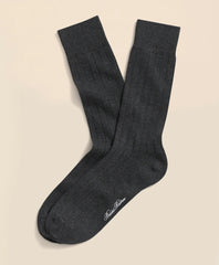 Cotton Blend Ribbed Crew Socks | Brooks Brothers