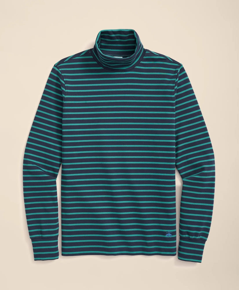 Cotton Blend Striped Turtleneck | Brooks Brothers